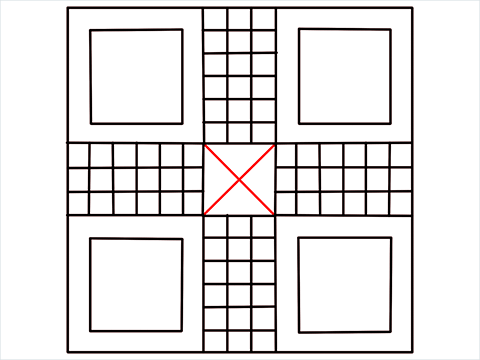 How to draw easy Ludo Board step (7)