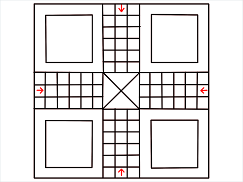 How to draw easy Ludo Board step (8)