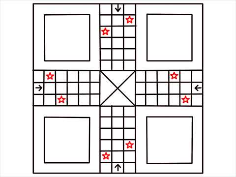 How to draw easy Ludo Board step (9)