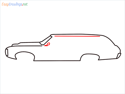 how to draw Chevrolet Kingswood 427 vintage cars Step (5)