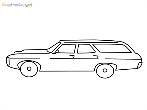 how to draw Chevrolet Kingswood 427 vintage cars Step by Step for Beginners