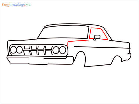 how to draw Mercury Comet Cyclone vintage cars Step (10)