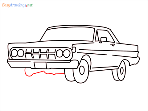 how to draw Mercury Comet Cyclone vintage cars Step (14)