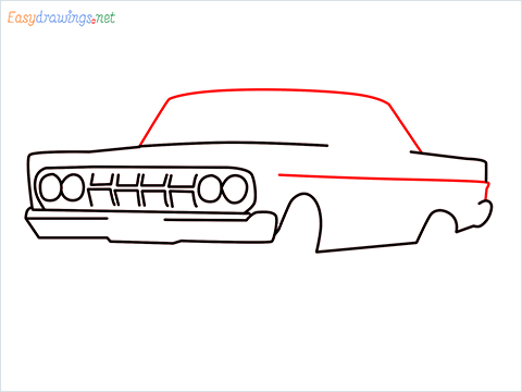 how to draw Mercury Comet Cyclone vintage cars Step (8)