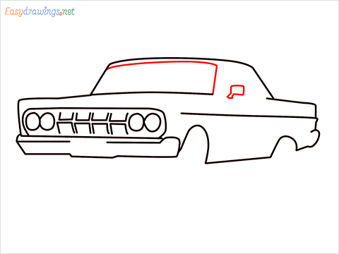 how to draw Mercury Comet Cyclone vintage cars Step (9)