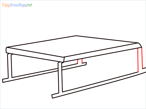 how to draw a coffee table Step (7)