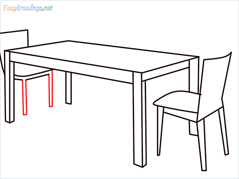 how to draw a dining table Step (10)