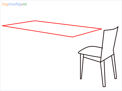 how to draw a dining table Step (4)