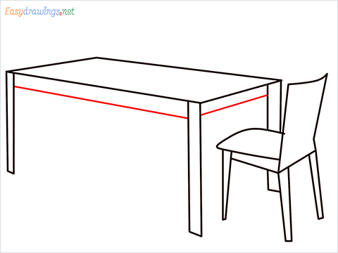 how to draw a dining table Step (6)