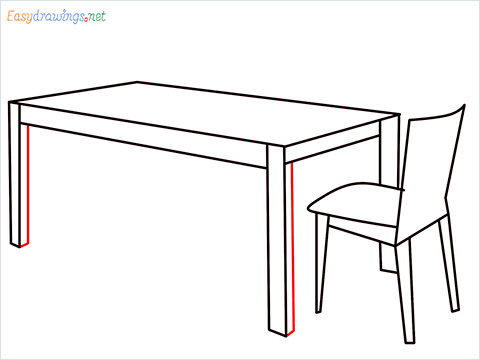 how to draw a dining table Step (7)