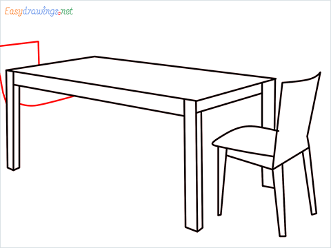 how to draw a dining table Step (8)