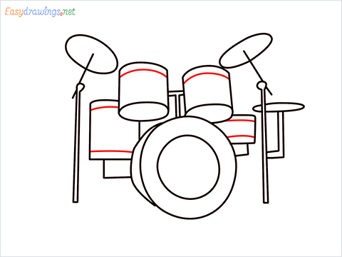 how to draw a drum set Step (10)