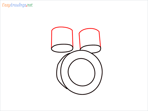 how to draw a drum set Step (4)