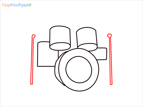 how to draw a drum set Step (6)