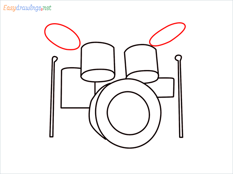 how to draw a drum set Step (7)