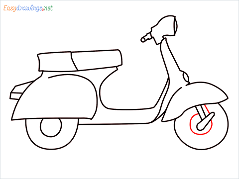 how to draw a old vespa scooter Step (10)