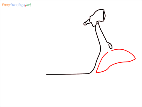 how to draw a old vespa scooter Step (4)