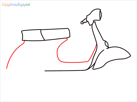 how to draw a old vespa scooter Step (6)