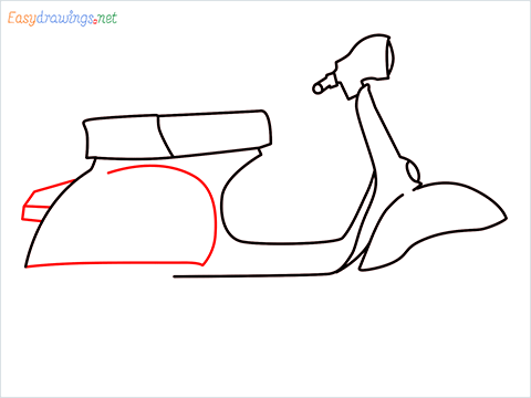 how to draw a old vespa scooter Step (7)