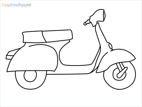 how to draw a old vespa scooter Step by Step for Beginners