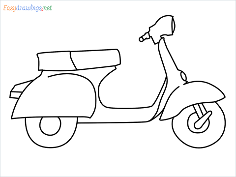 How To Draw Vintage Vespa Scooter Step by - [10 Phase]