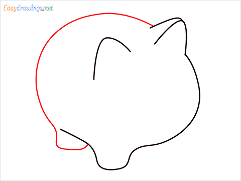 how to draw a piggy bank Step (4)vvvv