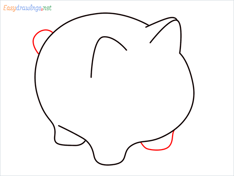 how to draw a piggy bank Step (5)