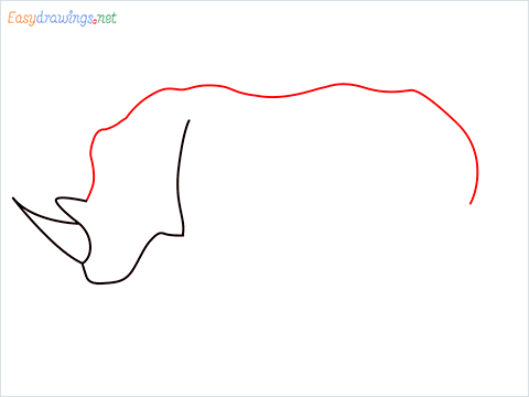 how to draw a rhino Step (3)