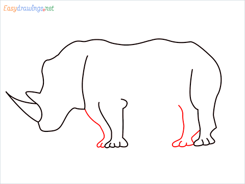 how to draw a rhino Step (5)