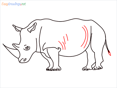 how to draw a rhino Step (9)