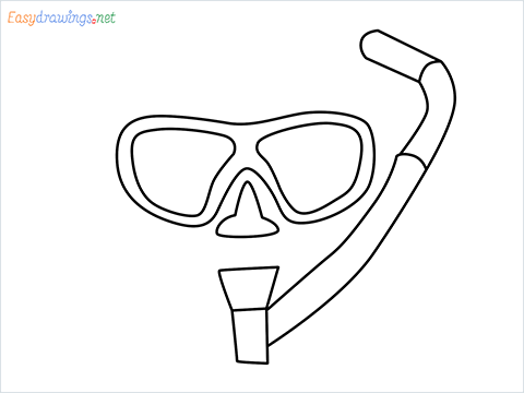 how to draw a snorkel Step by Step for Beginners