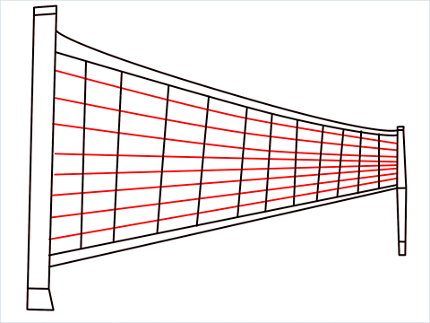 how to draw a volleyball net Step (6)