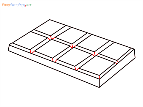 how to draw chocolate bar Step (6)