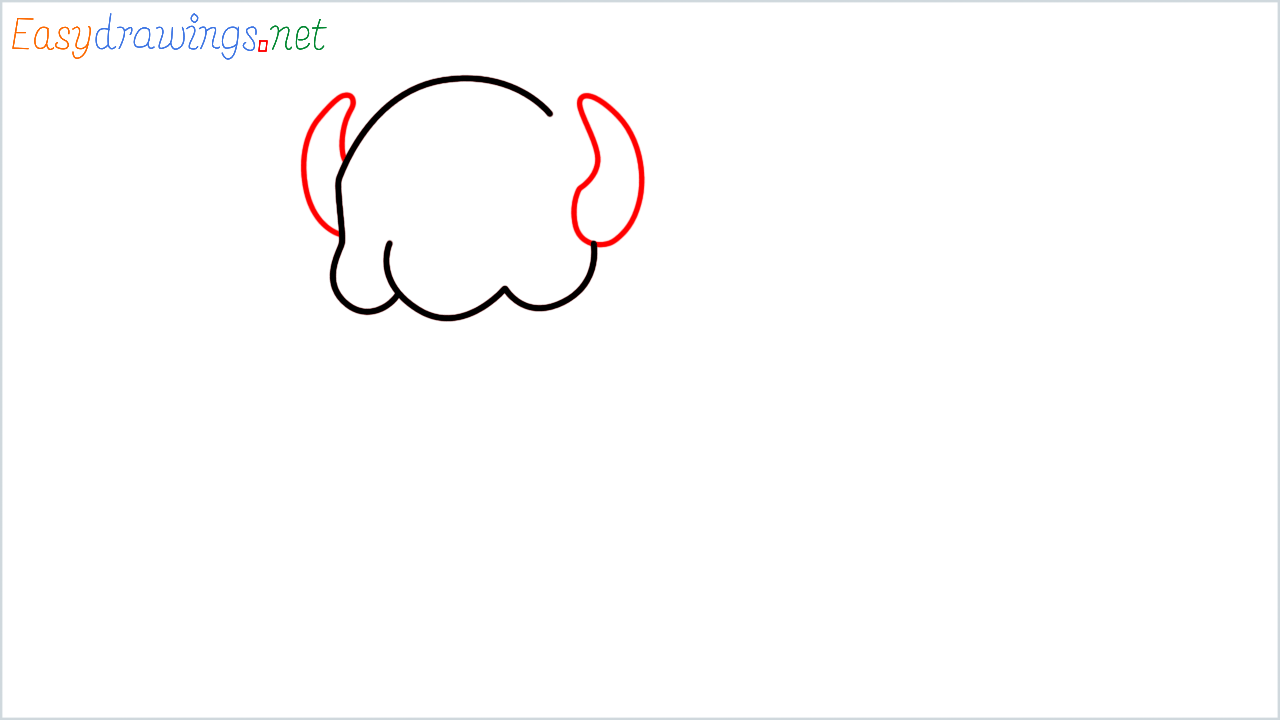 How to draw Bison Emoji step (2)