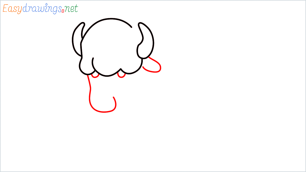 How to draw Bison Emoji step (3)