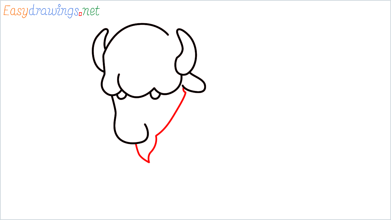 How to draw Bison Emoji step (4)