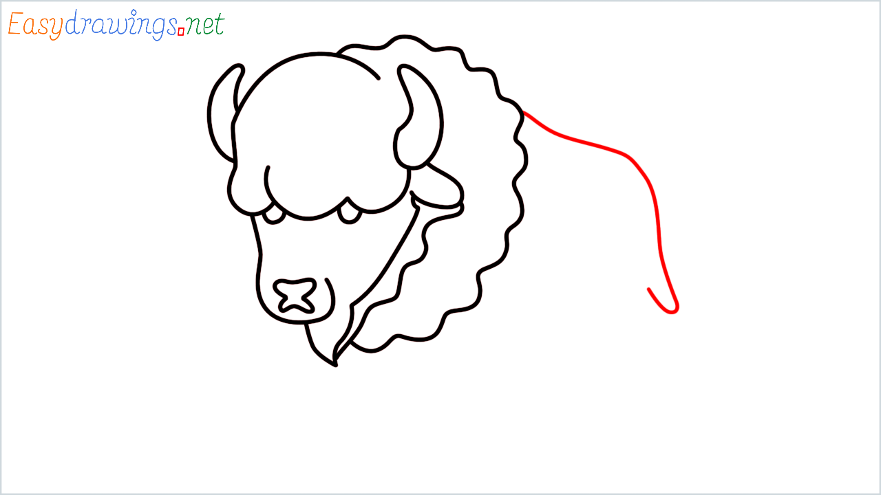 How to draw Bison Emoji step (7)