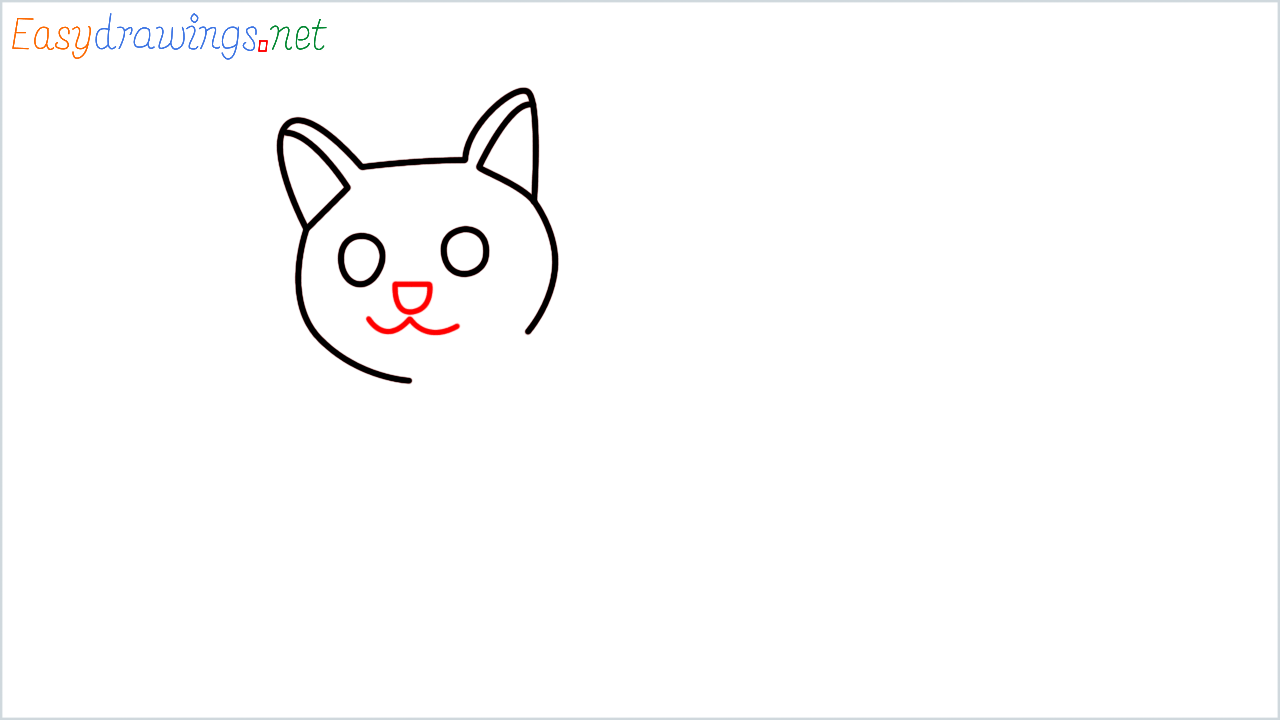 How to draw Black cat Emoji step (4)