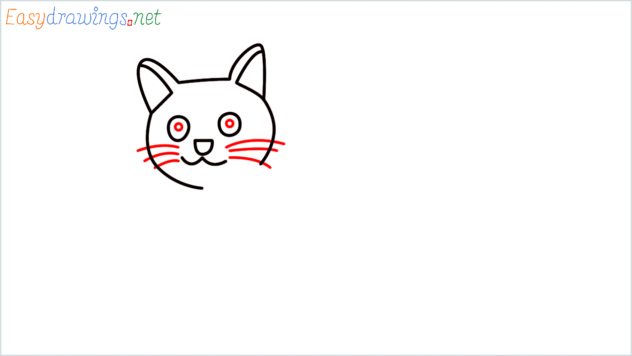 How to draw Black cat Emoji step (5)