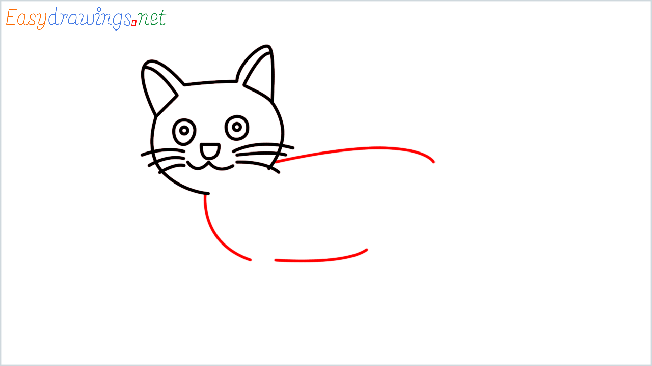 How to draw Black cat Emoji step (6)