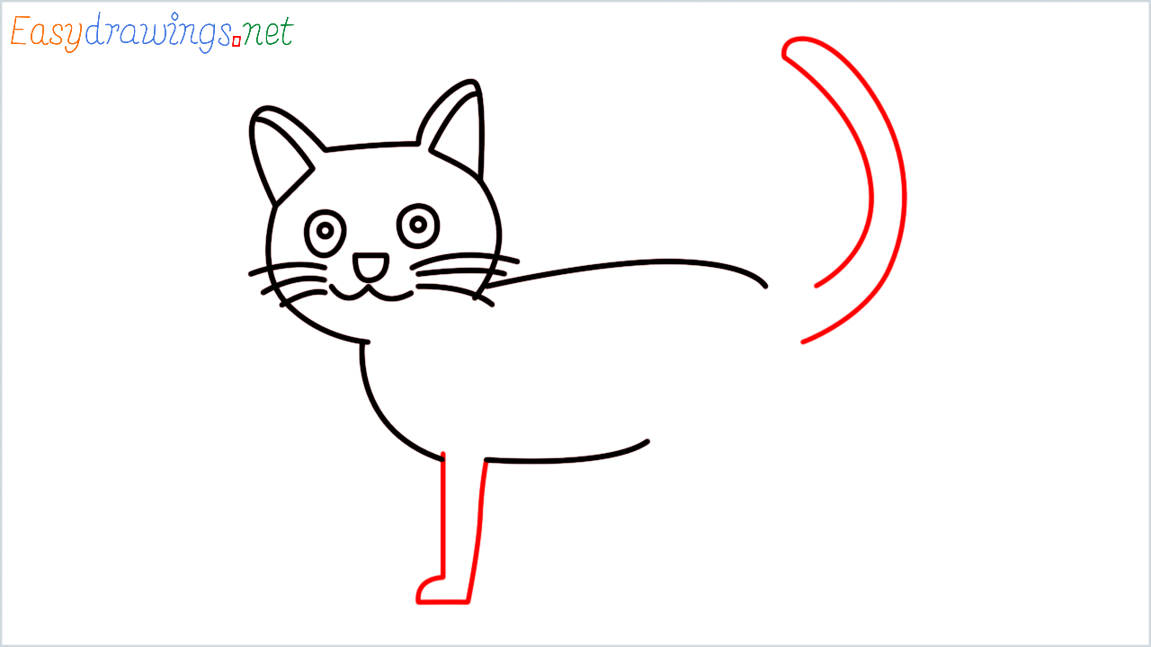 How to draw Black cat Emoji step (7)