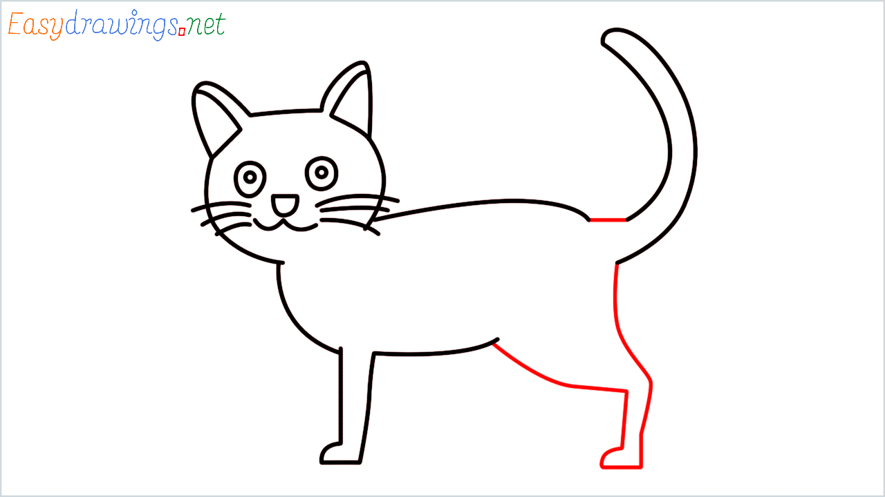 How to draw Black cat Emoji step (8)