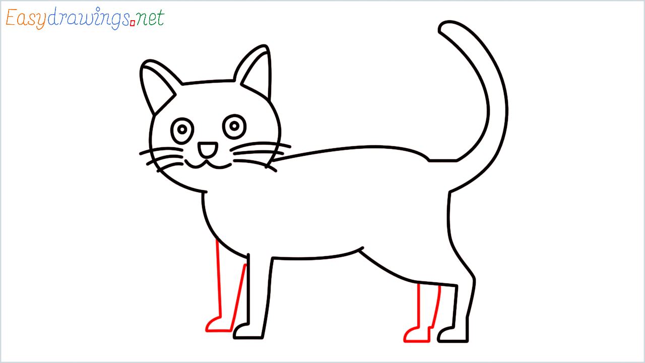 How to draw Black cat Emoji step (9)