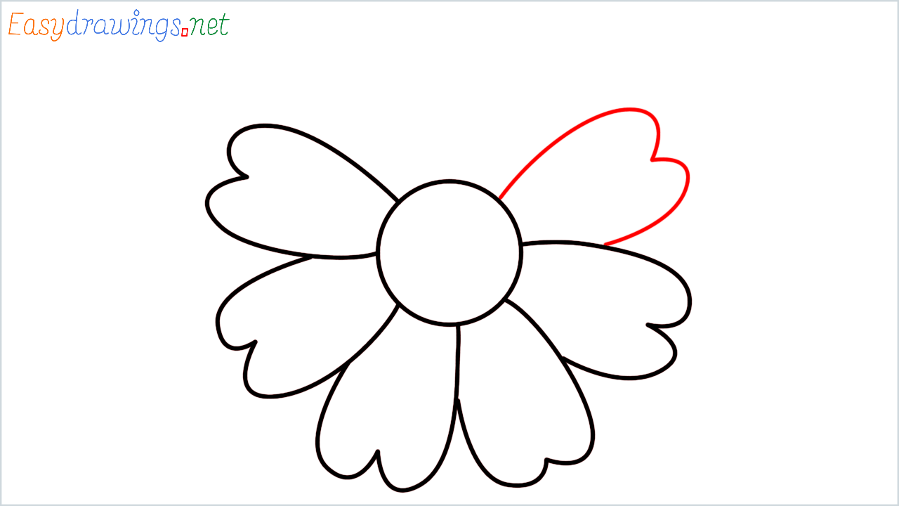 How to draw Blossom Emoji step (7)