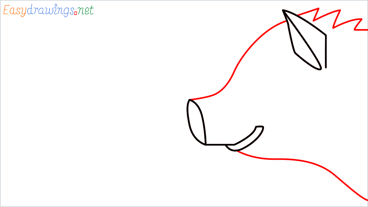 How to draw Boar Emoji step (4)
