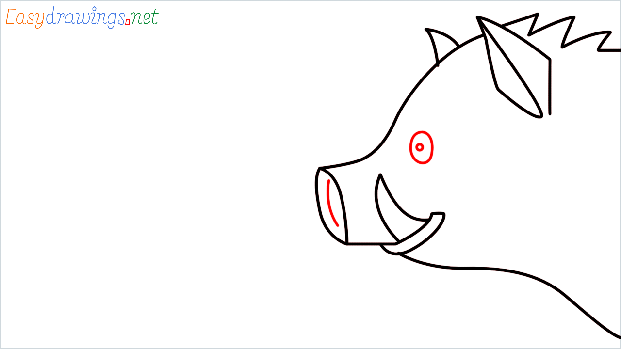 How to draw Boar Emoji step (6)