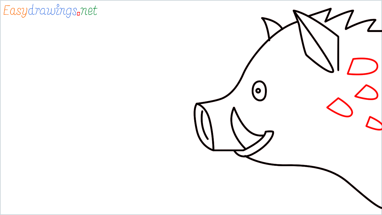 How to draw Boar Emoji step (7)