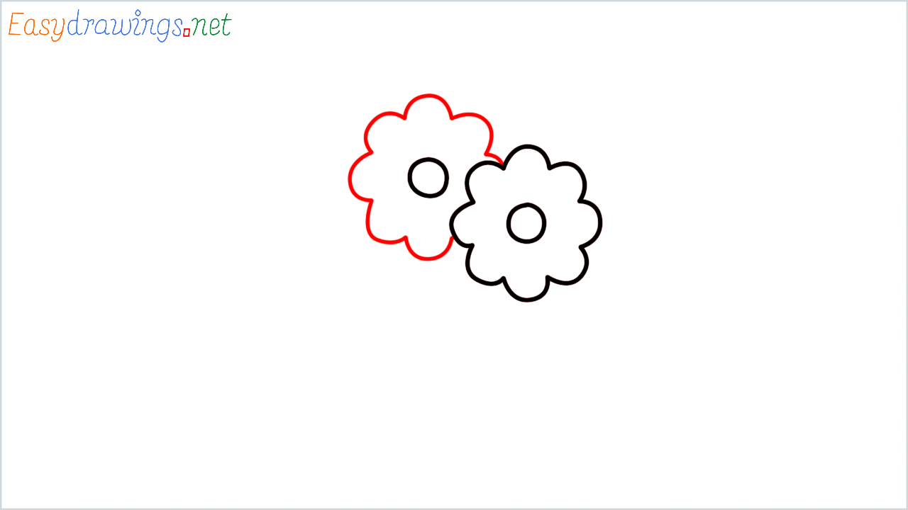 How to draw Bouquet Emoji step (4)