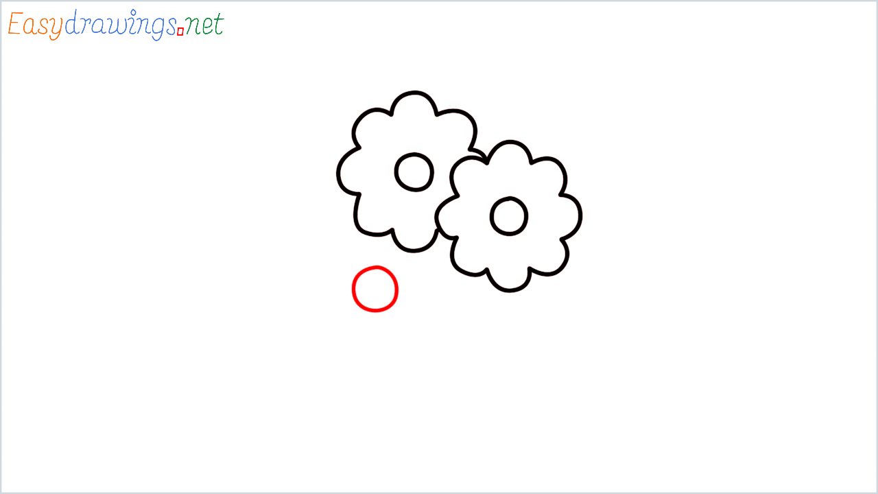 How to draw Bouquet Emoji step (5)