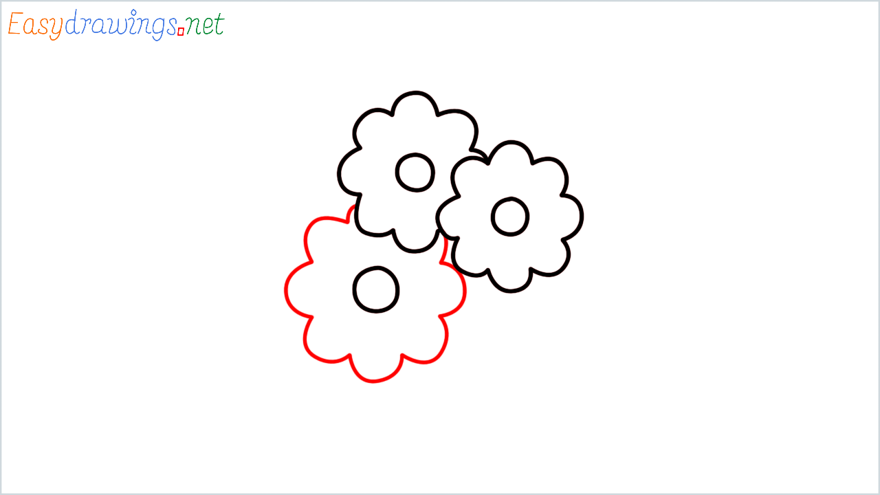 How to draw Bouquet Emoji step (6)